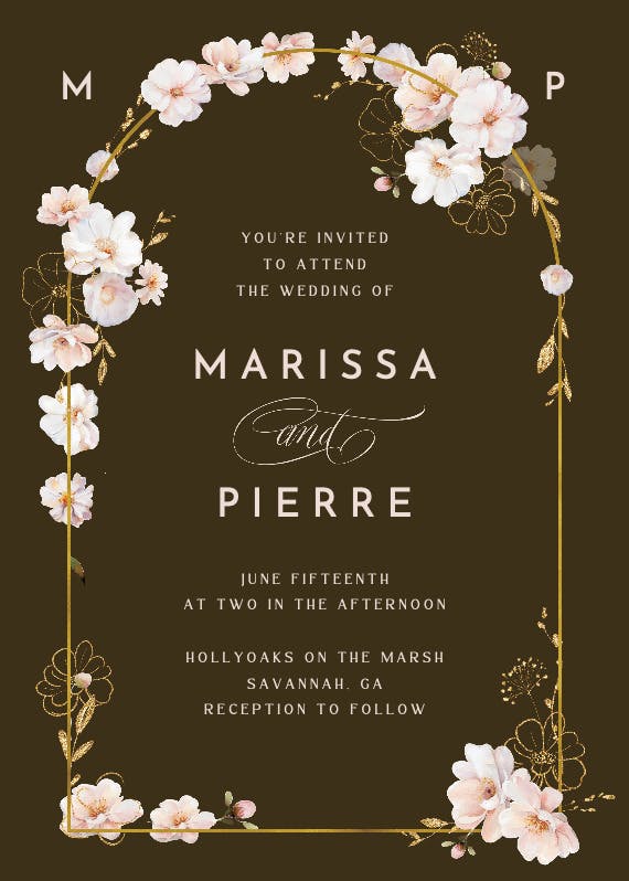 Surrounded by blooms - wedding invitation