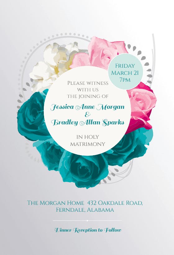 Surrounded by flowers - wedding invitation