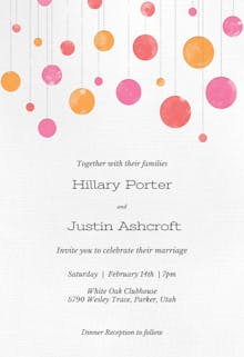 Suspended circles - wedding invitation