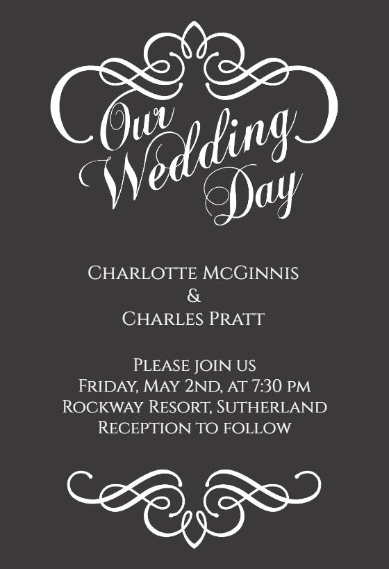 Swirling elegance - wedding invitation