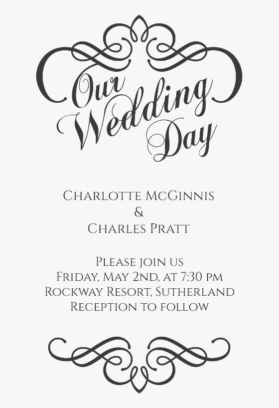 Swirling elegance - wedding invitation