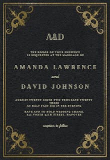 Swirls and frames black - wedding invitation