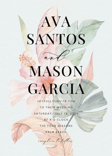 Tahitian dream - wedding invitation