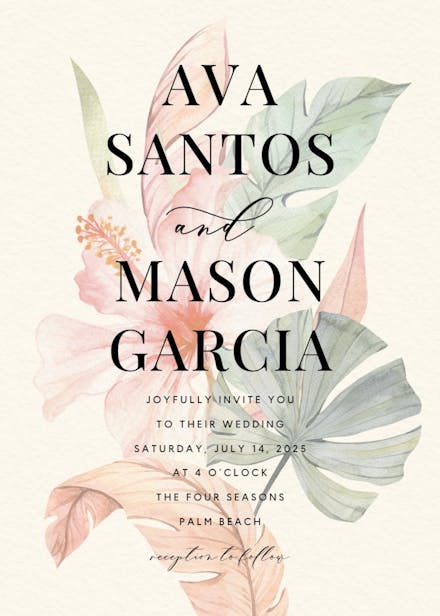 Tahitian dream - wedding invitation