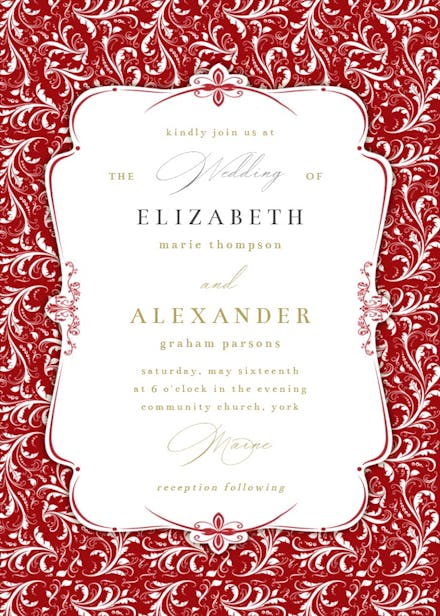 Tasteful tapestry frame - wedding invitation