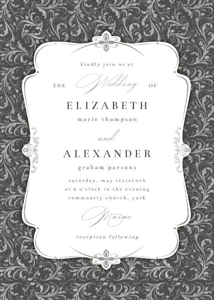 Tasteful Tapestry Frame - Wedding Invitation Template (Free ...