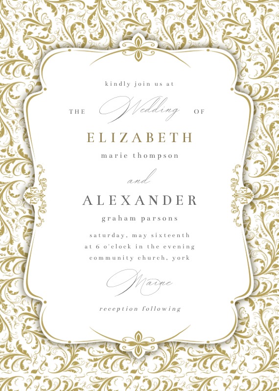 Tasteful Tapestry Frame - Wedding Invitation Template (Free ...