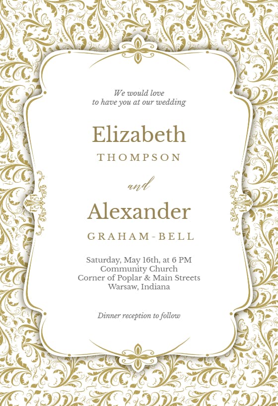 Tasteful Tapestry Frame - Wedding Invitation Template (Free ...