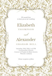 Tasteful Tapestry Frame - Wedding Invitation
