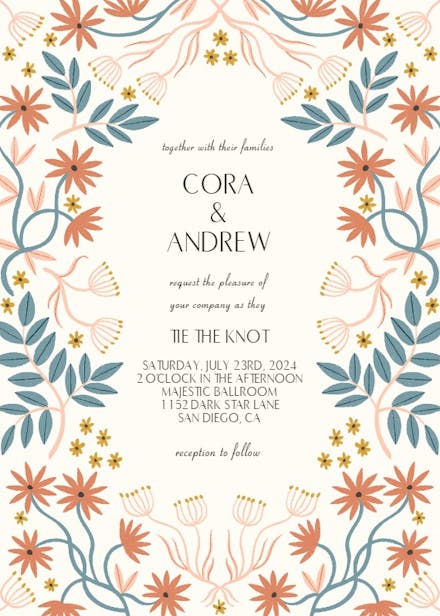 Terracotta blossom (by meghann rader) - wedding invitation