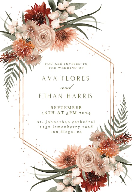 Wedding invitation templates to customize for free