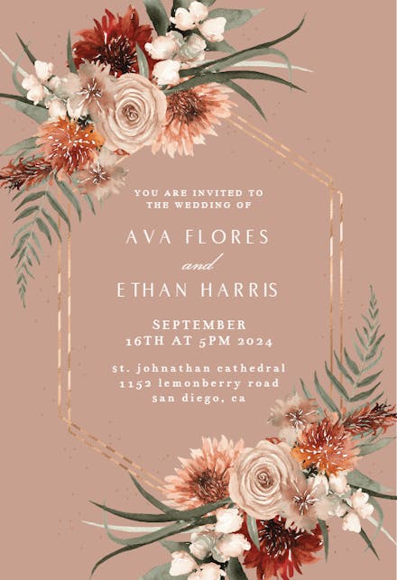 Terracotta frame - wedding invitation