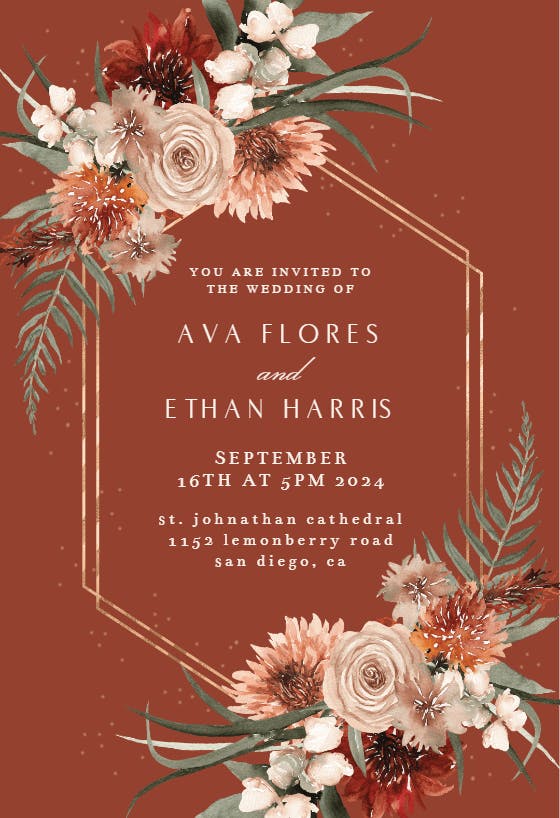 Terracotta frame - wedding invitation