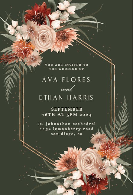 Terracotta frame - wedding invitation