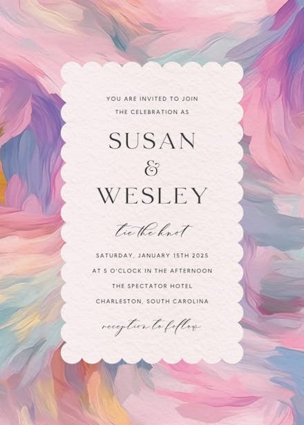 Textured pastel - wedding invitation