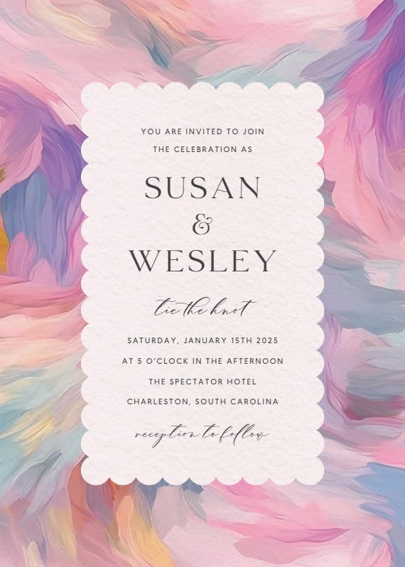 Textured pastel - wedding invitation