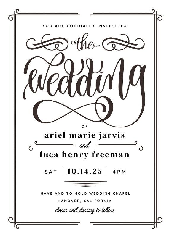 The wedding - wedding invitation