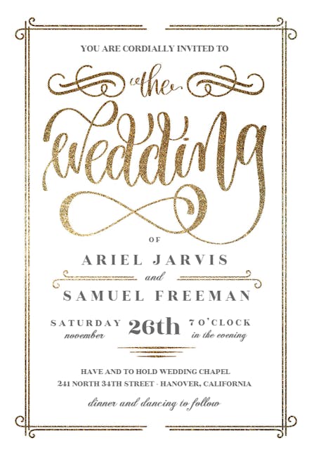 Stylized Laurels - Wedding Invitation Template (Free) | Greetings Island