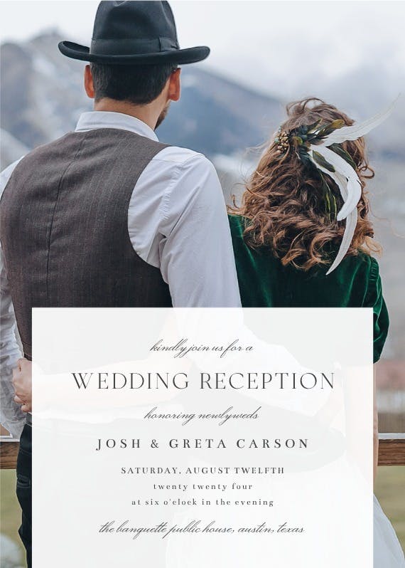 Toasting two - wedding invitation