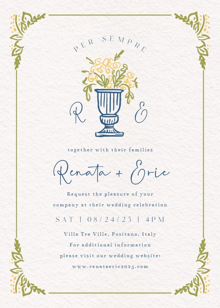 Together forever - invitación de boda