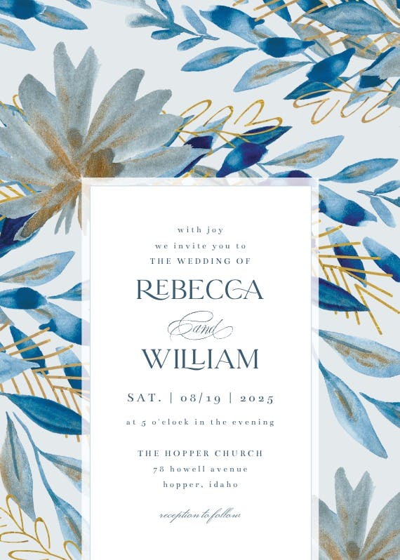 Touch of gold frame - wedding invitation