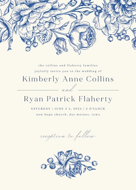 Touch of rose - wedding invitation