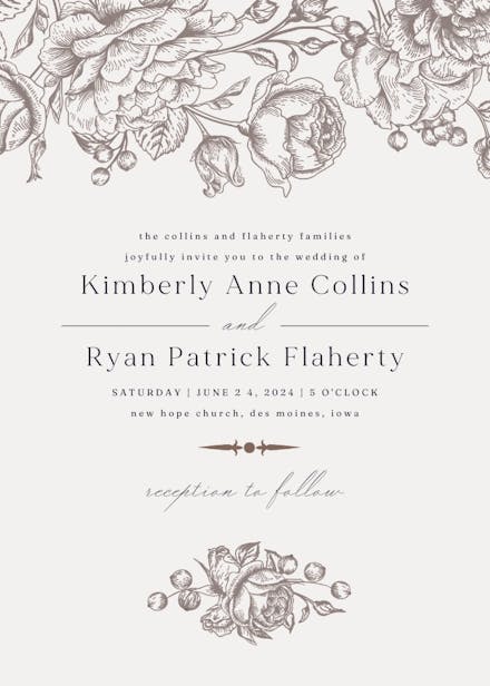 Touch of rose - wedding invitation