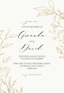 Traces of leaves - wedding invitation