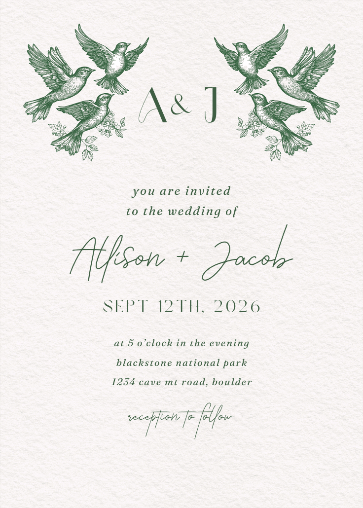Traditional border - wedding invitation