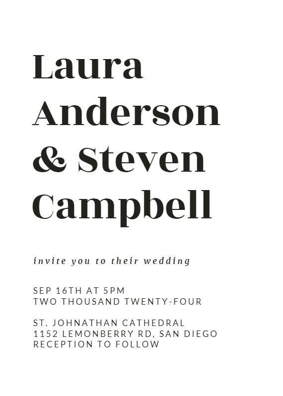 Trendy bold text - wedding invitation