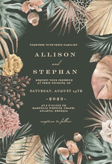 Tropical boho frame - wedding invitation