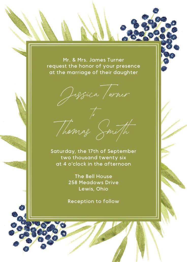 Tropical floral - invitación de boda