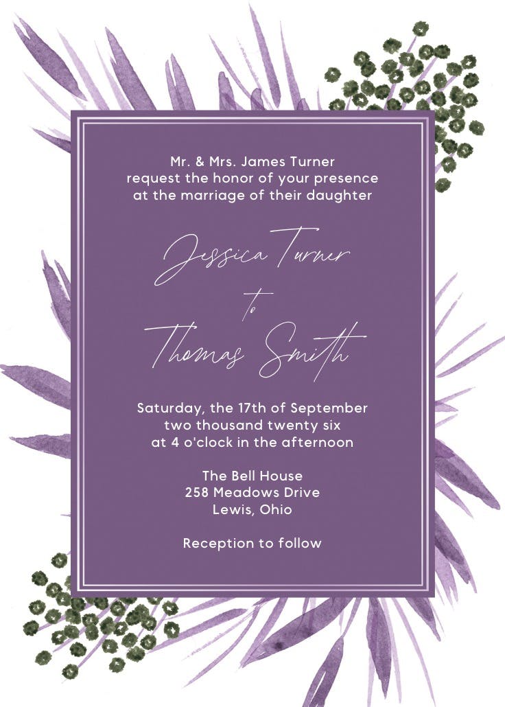 Tropical floral - invitación de boda