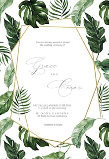Tropical leaves - Wedding Invitation