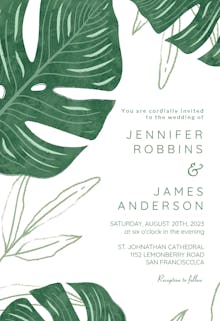Tropical leaves - wedding invitation