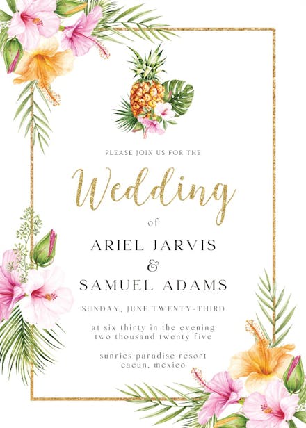 Tropical pineapple - invitación de boda