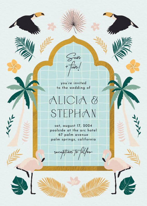 Tropical vibe - wedding invitation