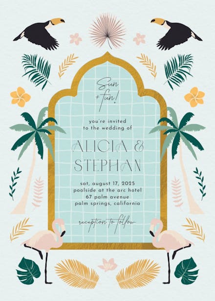Tropical vibe - invitación de boda