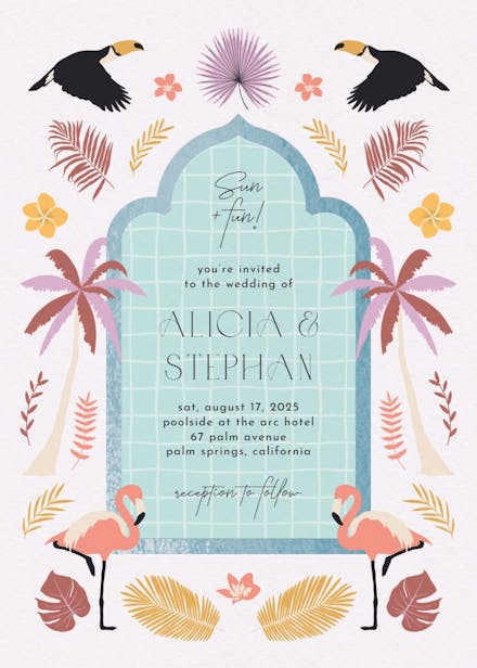 Tropical vibe - wedding invitation