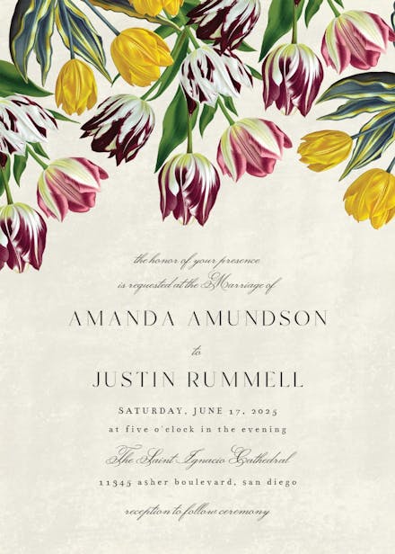 Tulips - wedding invitation