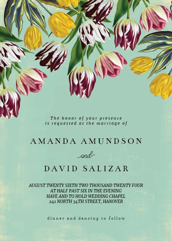 Tulips - wedding invitation