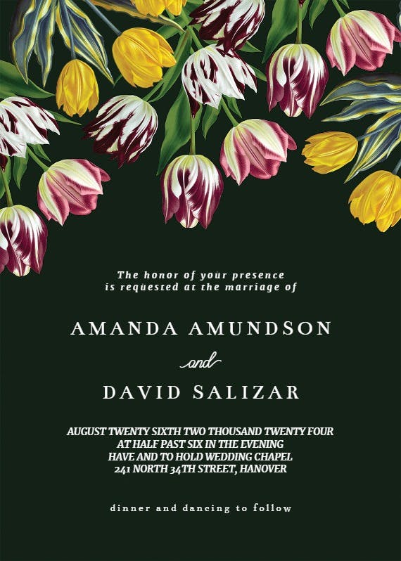 Tulips -  invitación de boda