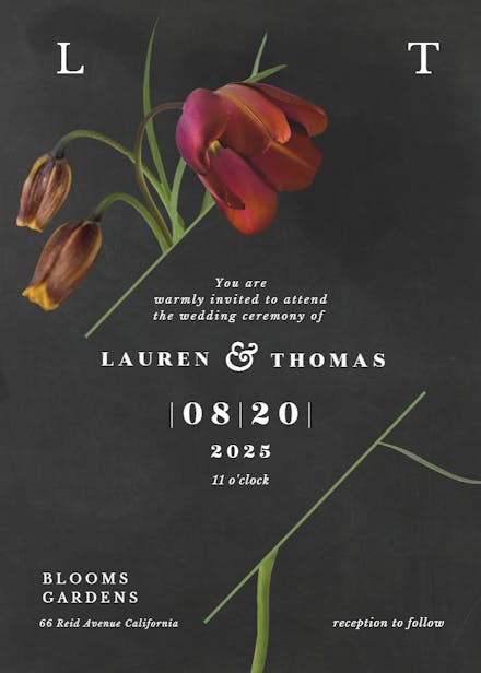 Tulips in bloom - wedding invitation