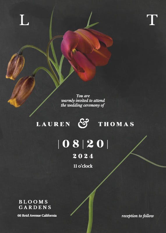 Tulips in bloom -  invitación de boda