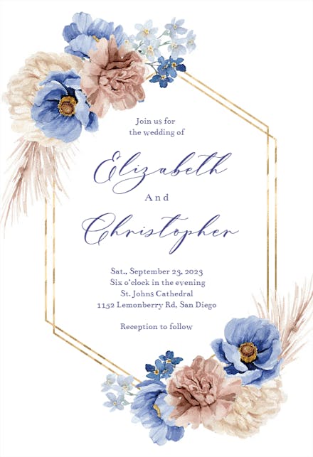 Elegant Wedding Invitation Templates (Free) | Greetings Island