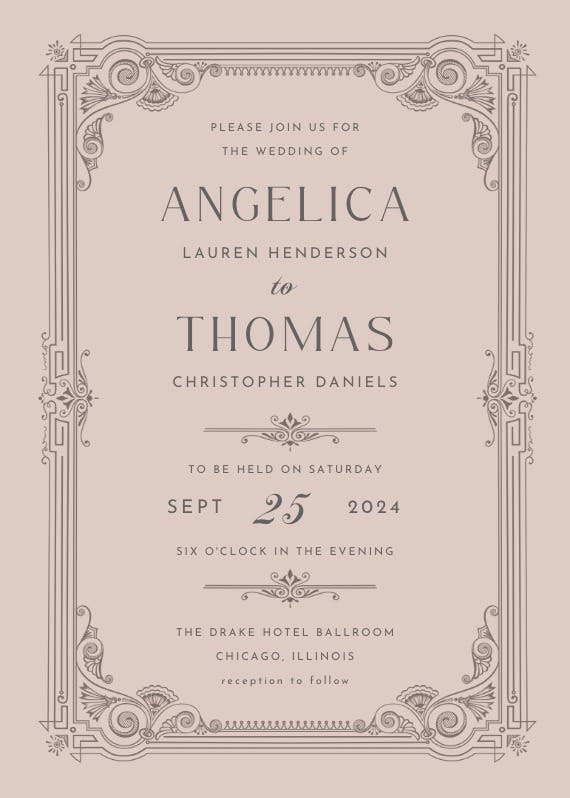 Vintage frame - wedding invitation