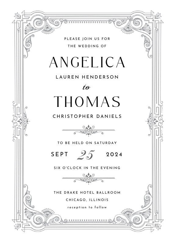 Vintage frame - wedding invitation