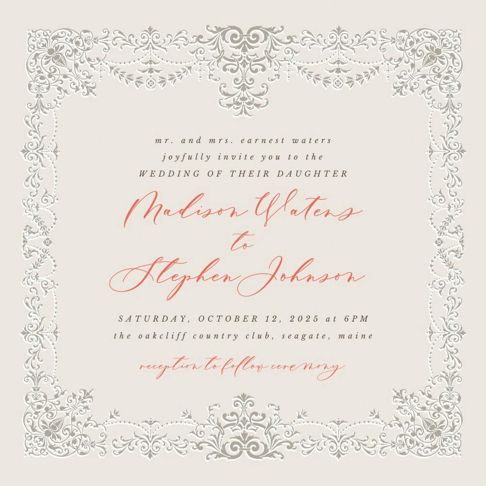 Vintage hanky - wedding invitation