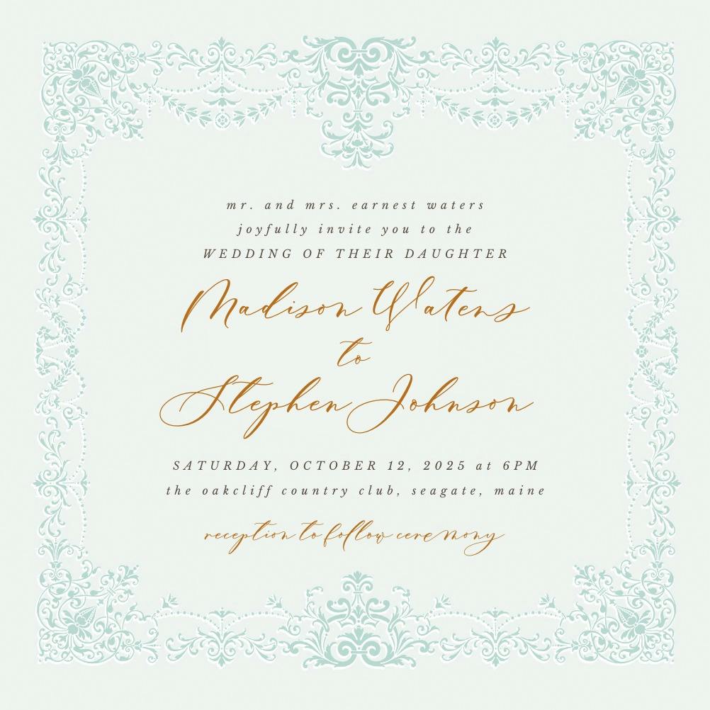 Vintage hanky - wedding invitation