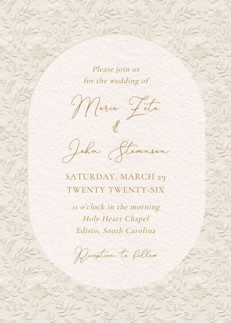 Vintage lace - wedding invitation